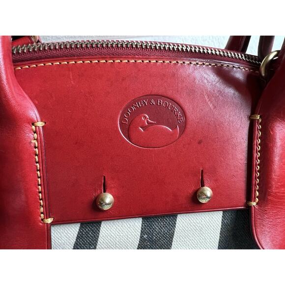 Dooney & Bourke Zebra Satchel with Red Leather - Picture 6 of 9